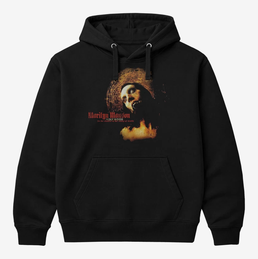 Polerón Canguro Negro de Marilyn Manson Holy Wood F