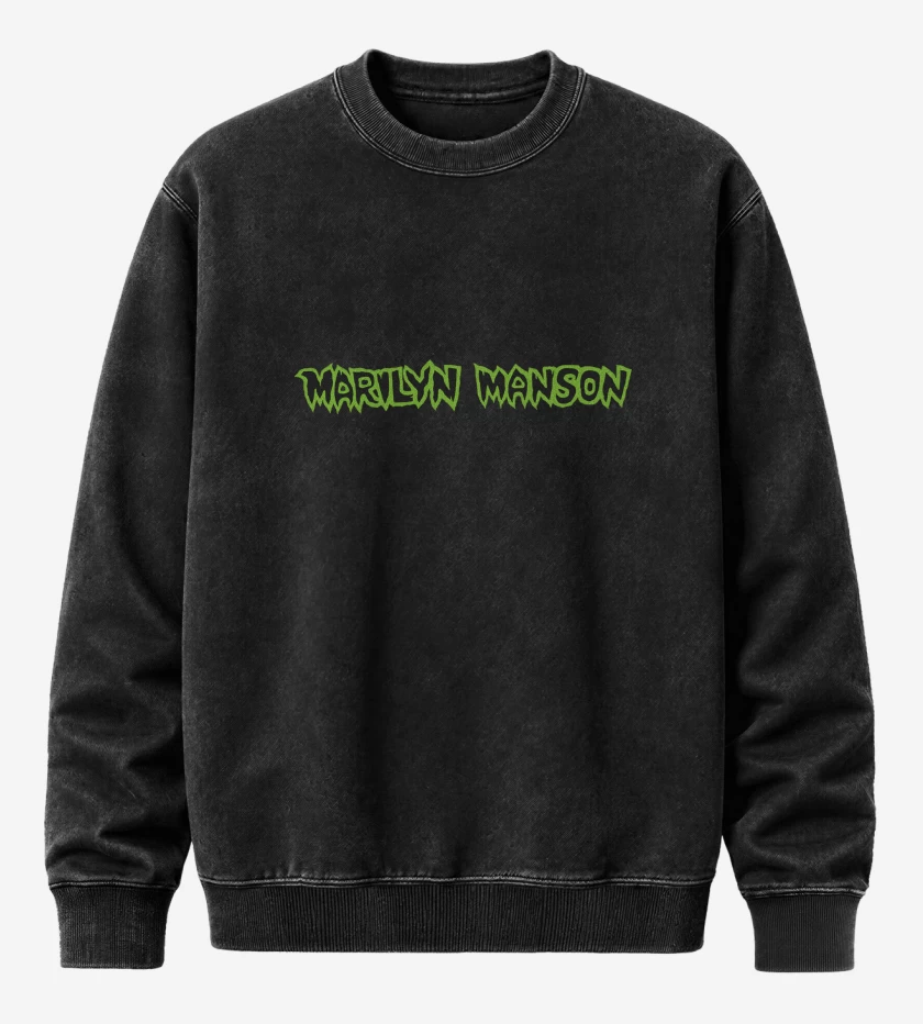 Poleron Polo Acid Wash Negro de Marilyn Manson 2