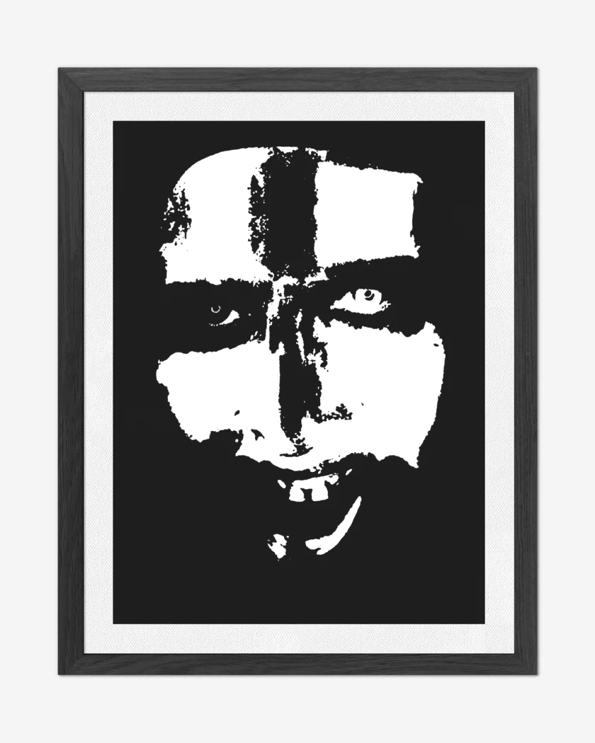 Cuadro decorativo Negro de Marilyn Manson Face 2