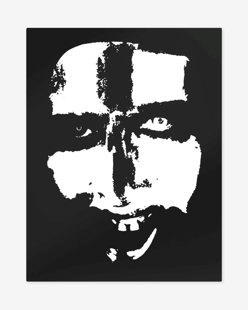 Print metalico Negro de Marilyn Manson Face 2