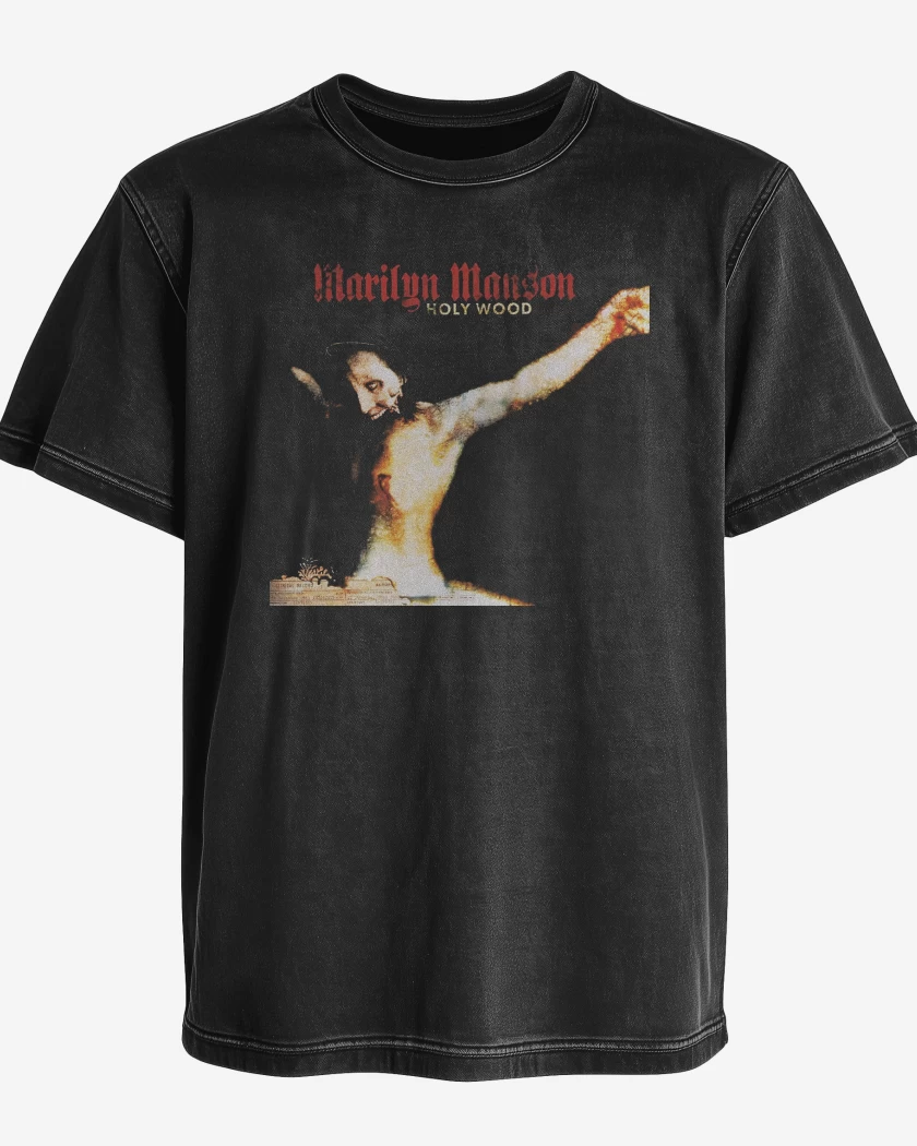 Polera desgastada Negro de Marilyn Holywood