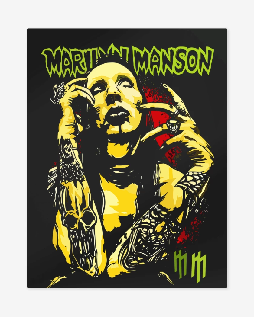 Print metalico Negro de Marilyn Manson 4