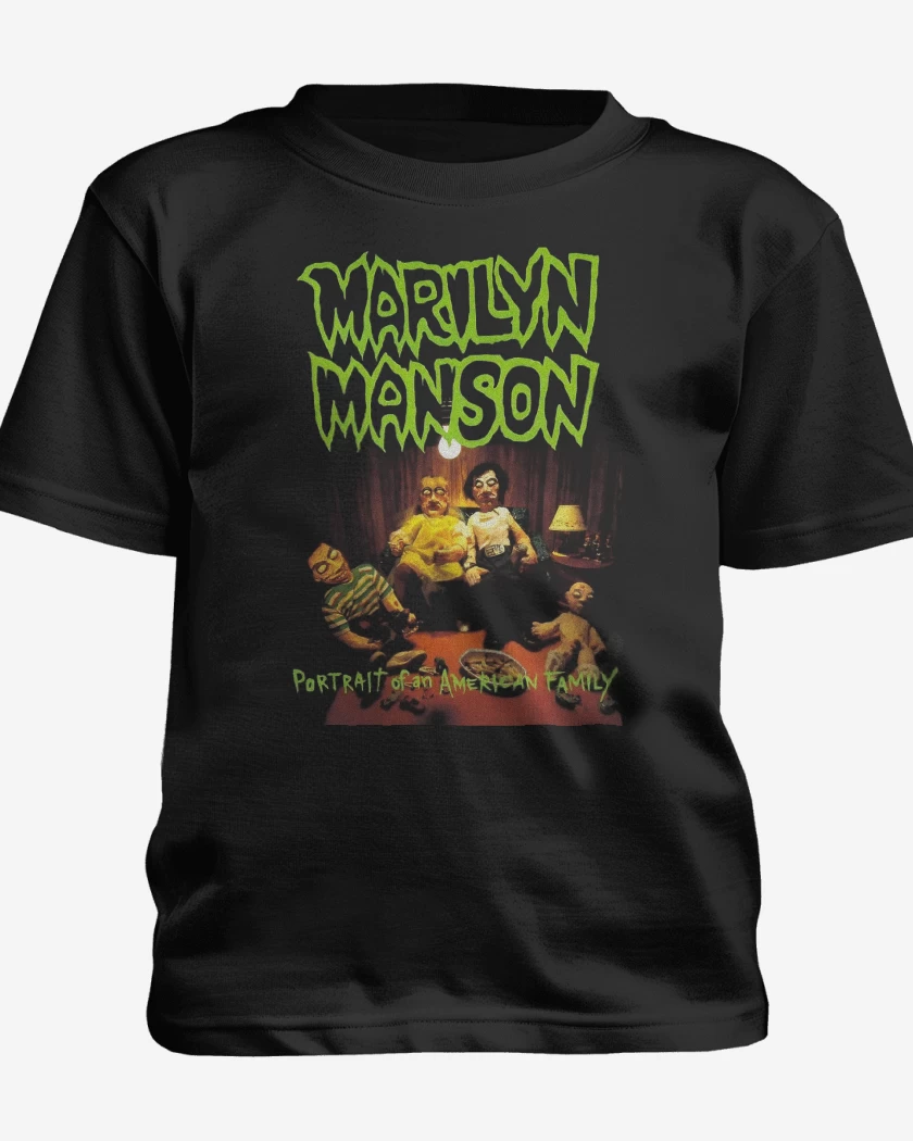Polera de niño Negro de Marilyn Manson Portrait of An American Family