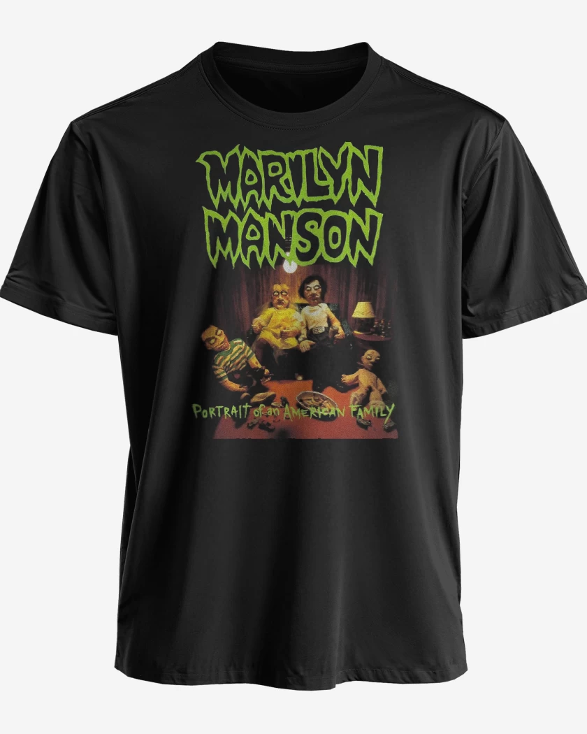 Polera premium Negro de Marilyn Manson Portrait of An American Family