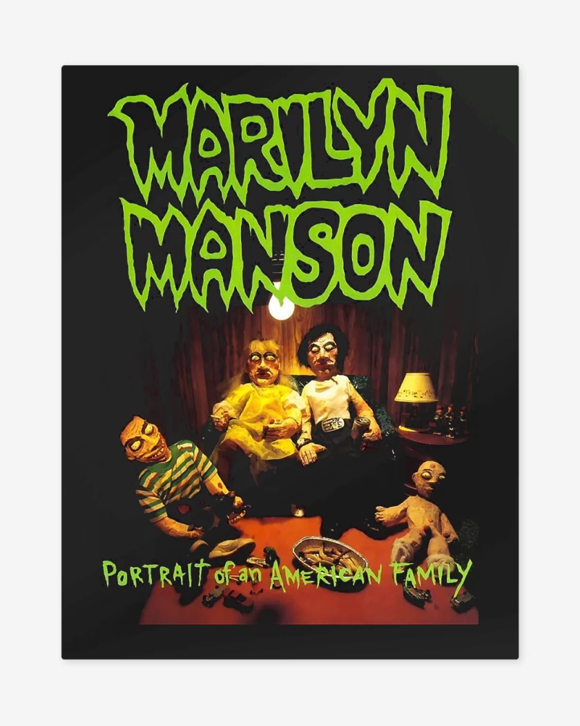 Print metalico Negro de Marilyn Manson Portrait of An American Family