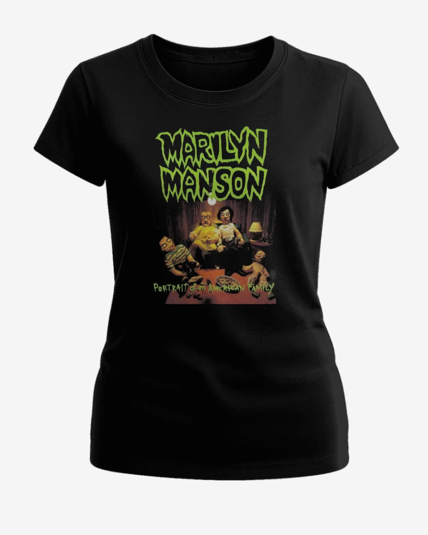 Polera de Mujer Negro de Marilyn Manson Portrait of An American Family