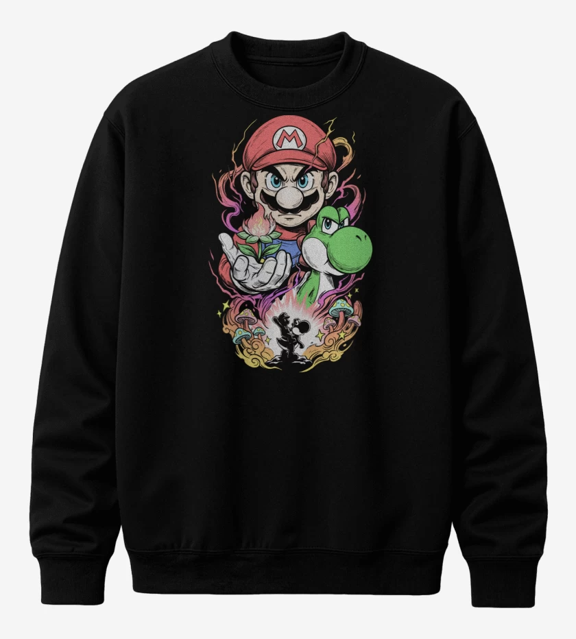 Poleron polo Negro de Super Mario Movie