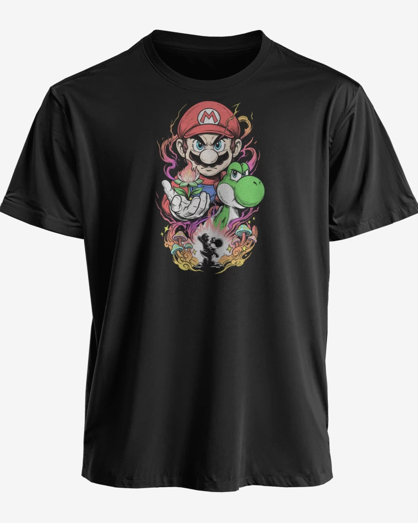 Polera premium Negro de Super Mario Movie