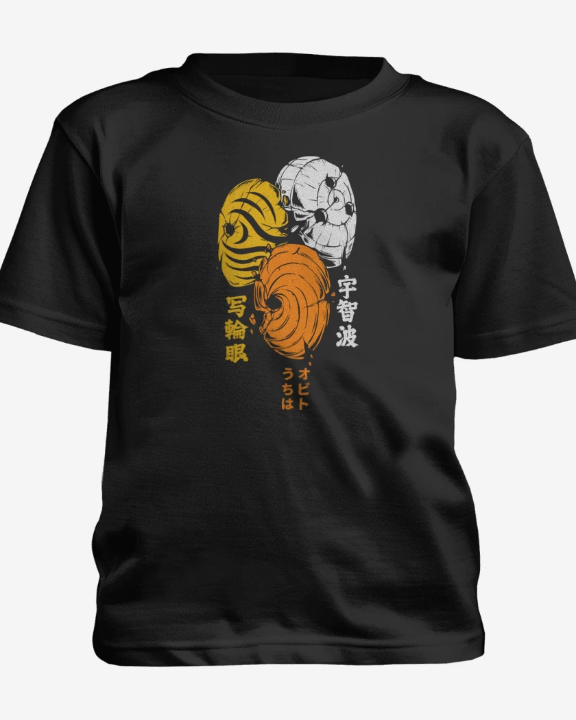 Polera de niño Negro de Obito Máscaras Naruto
