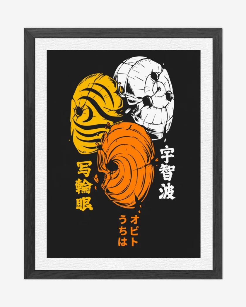 Cuadro decorativo Negro de Obito Máscaras Naruto