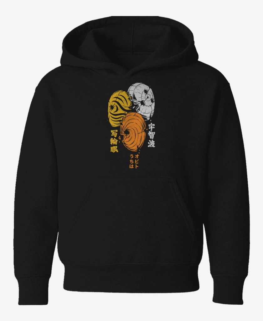 Poleron de niño Negro de Obito Máscaras Naruto