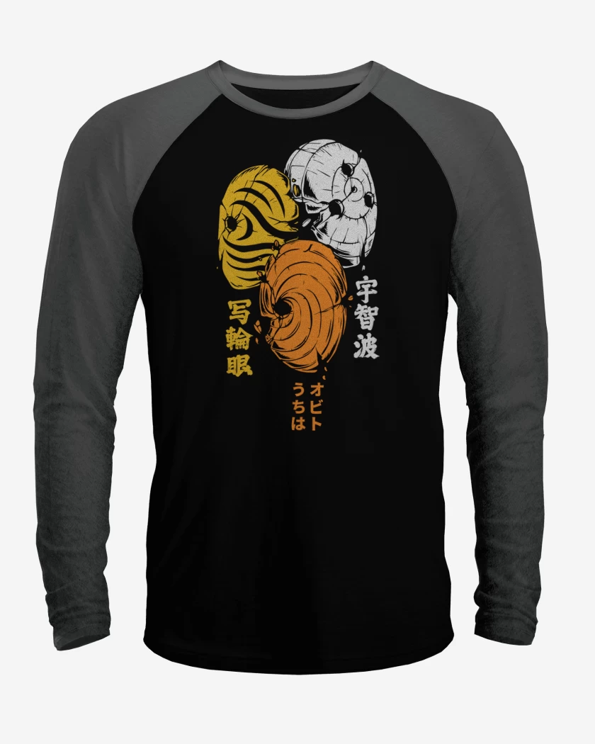 Polera Raglan Obito Máscaras Naruto