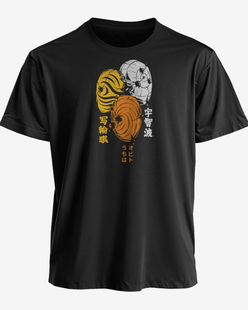 Polera premium Negro de Obito Máscaras Naruto