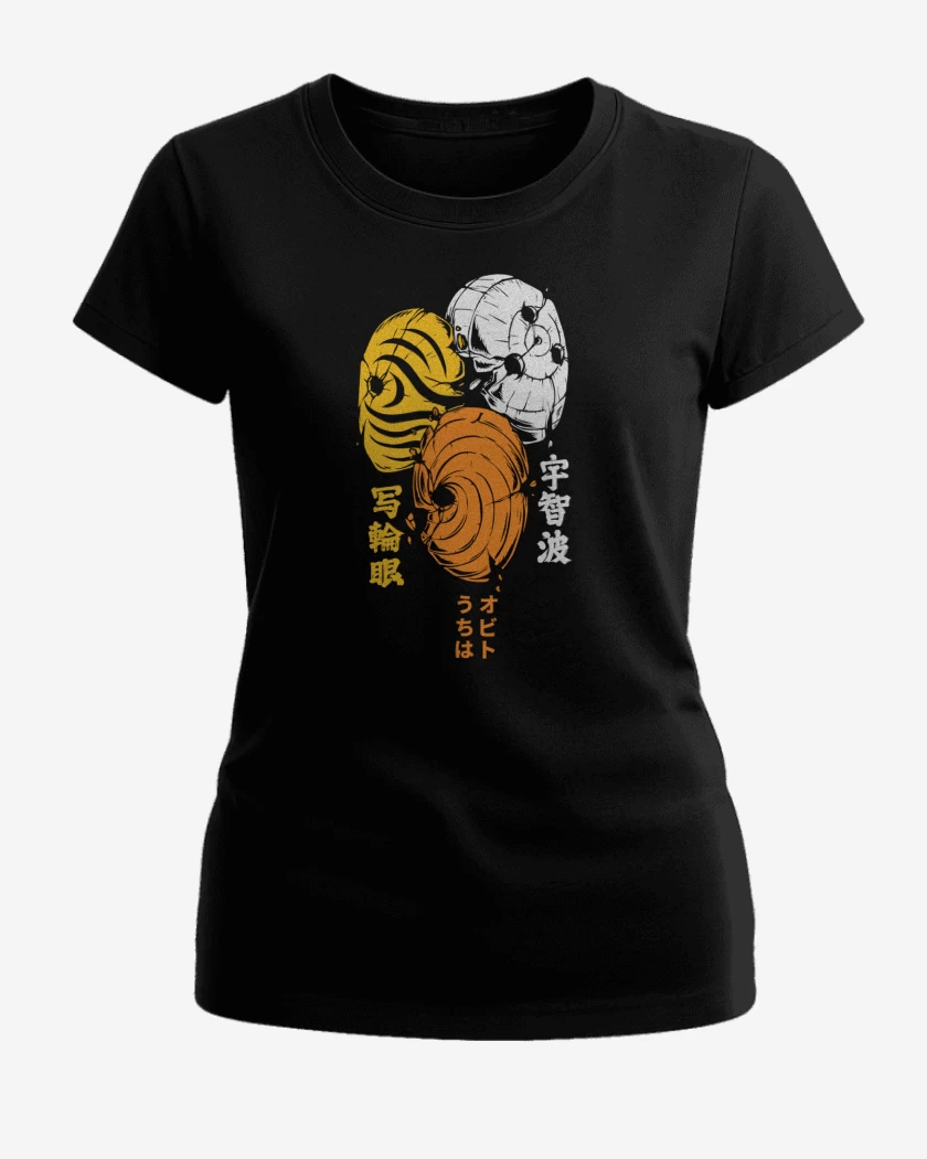 Polera de Mujer Negro de Obito Máscaras Naruto