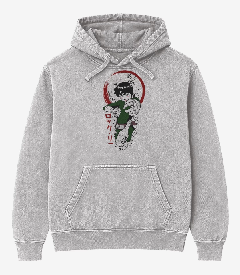 Poleron Canguro Acid Wash Gris Melange de Drunk Lee