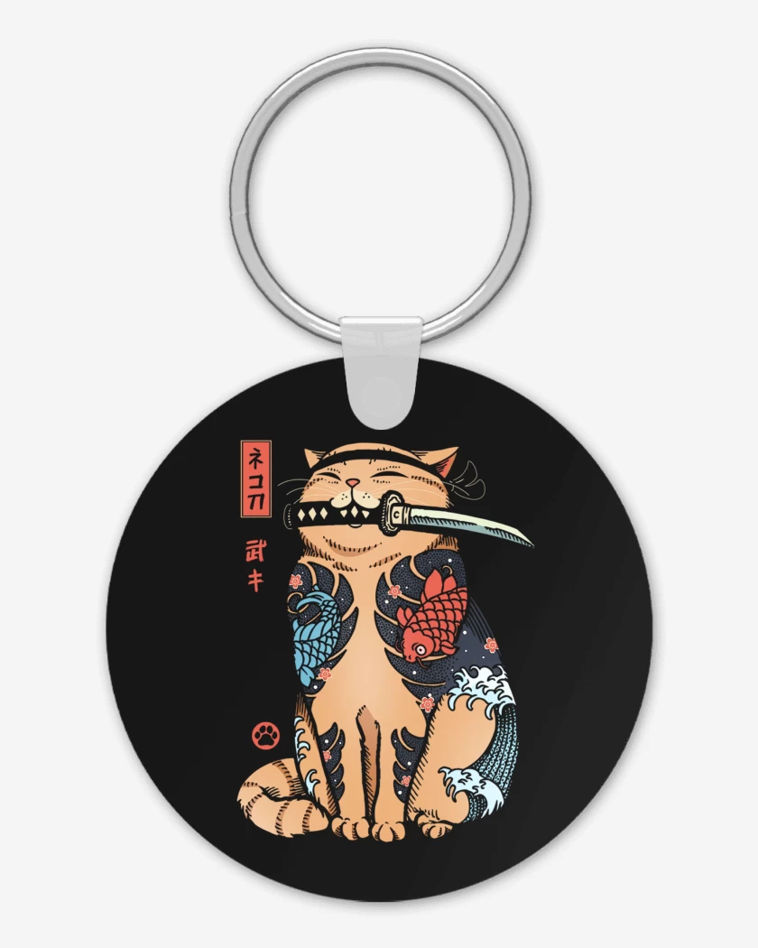 Llavero Negro de Gatito Yakuza