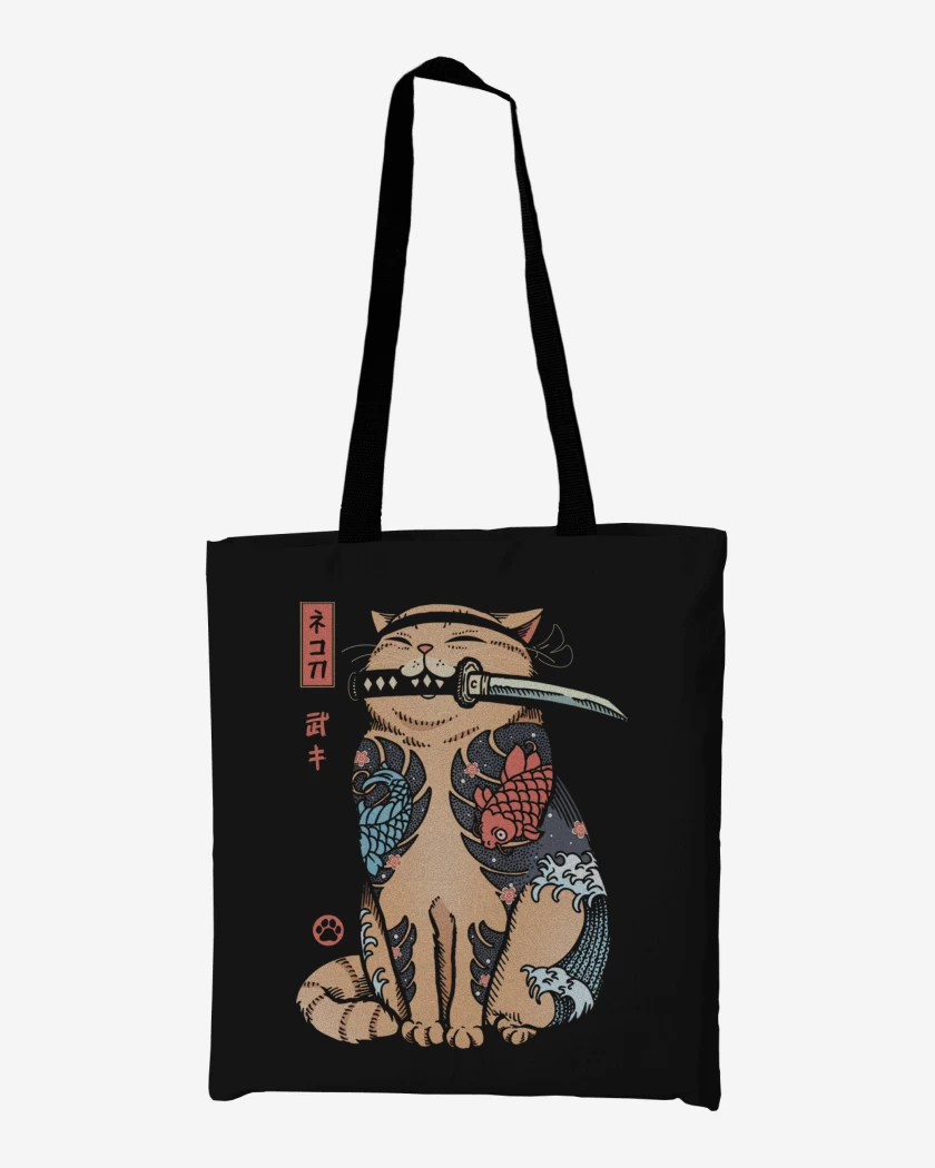 Totebag Negro de Gatito Yakuza