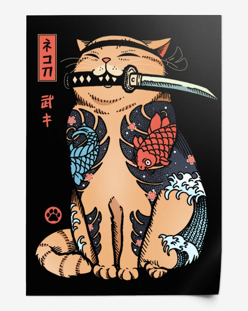 Print Negro de Gatito Yakuza