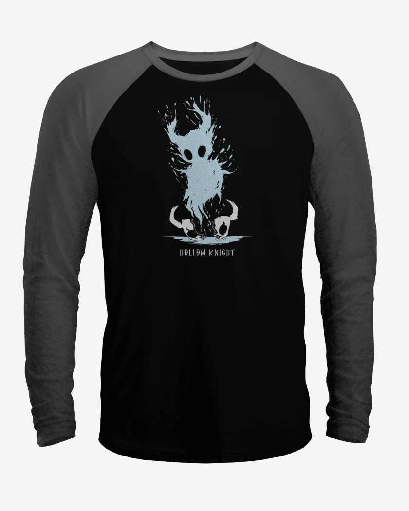 Polera Raglan Negro / Negro Heather de Caballero Hueco