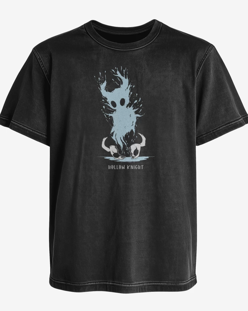 Polera desgastada Negro de Caballero Hueco
