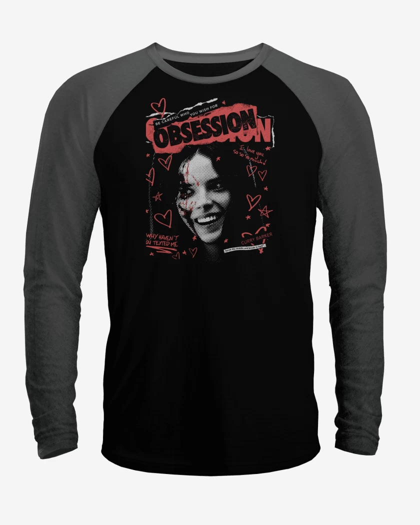 Polera Raglan Negro / Negro Heather de Obsession 