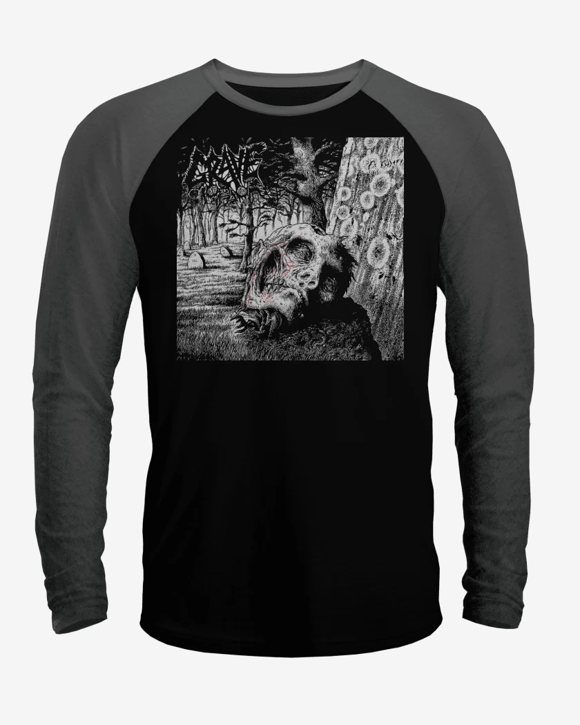 Polera Raglan Negro / Negro Heather de Grave Necropsy