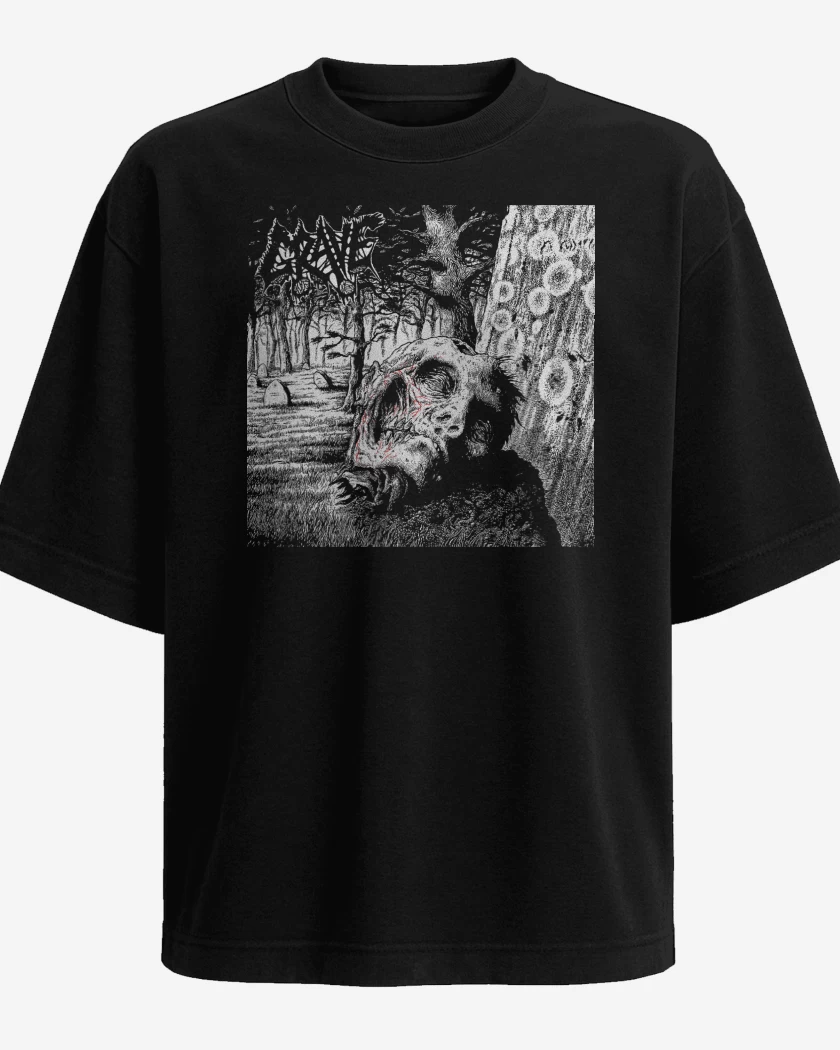 Polera Oversize Negro de Grave Necropsy