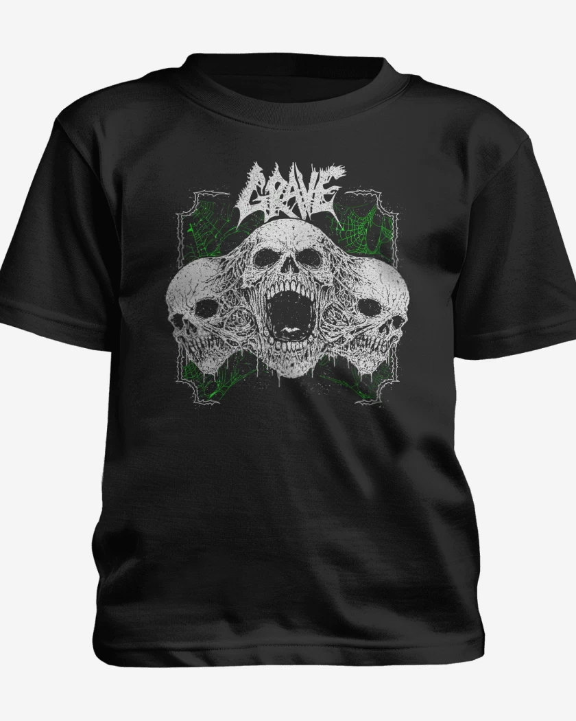 Polera de niño Negro de Grave Skulls