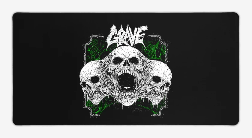 Mouse pad Gamer Negro de Grave Skulls