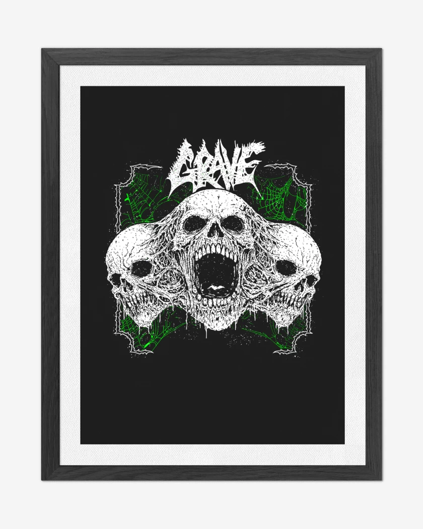 Cuadro decorativo Negro de Grave Skulls