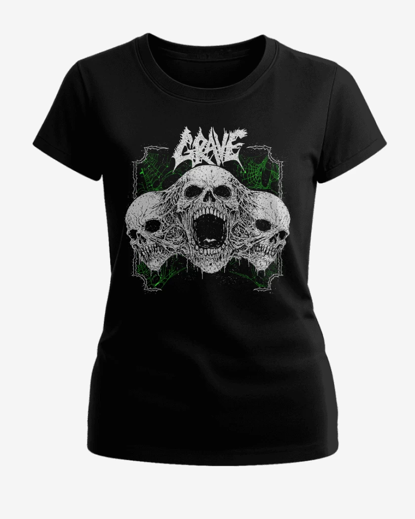 Polera de Mujer Negro de Grave Skulls