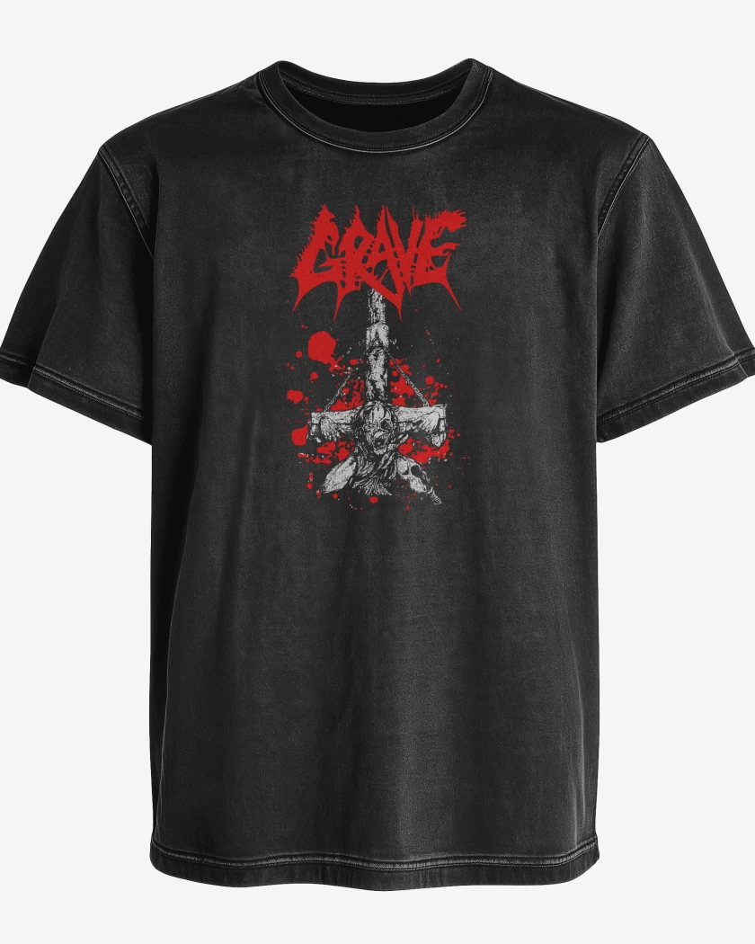 Polera desgastada Negro de Grave Undead