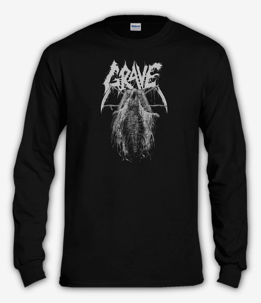 Polera manga larga Negro de Grave Coffin