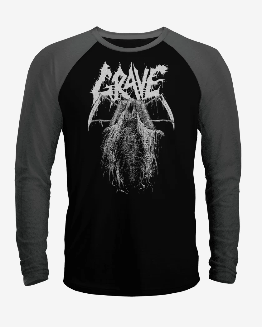 Polera Raglan Negro / Negro Heather de Grave Coffin
