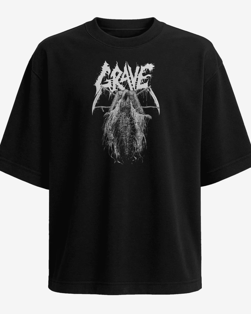Polera Oversize Negro de Grave Coffin