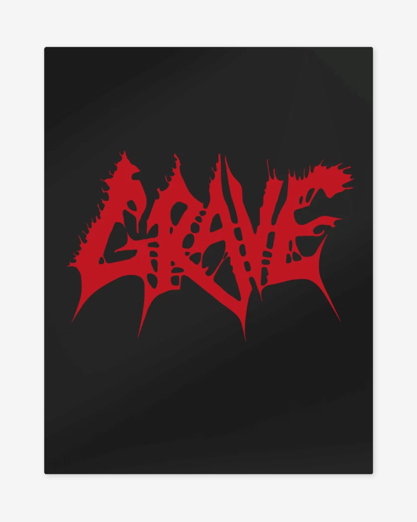 Print metalico Negro de Grave Logo