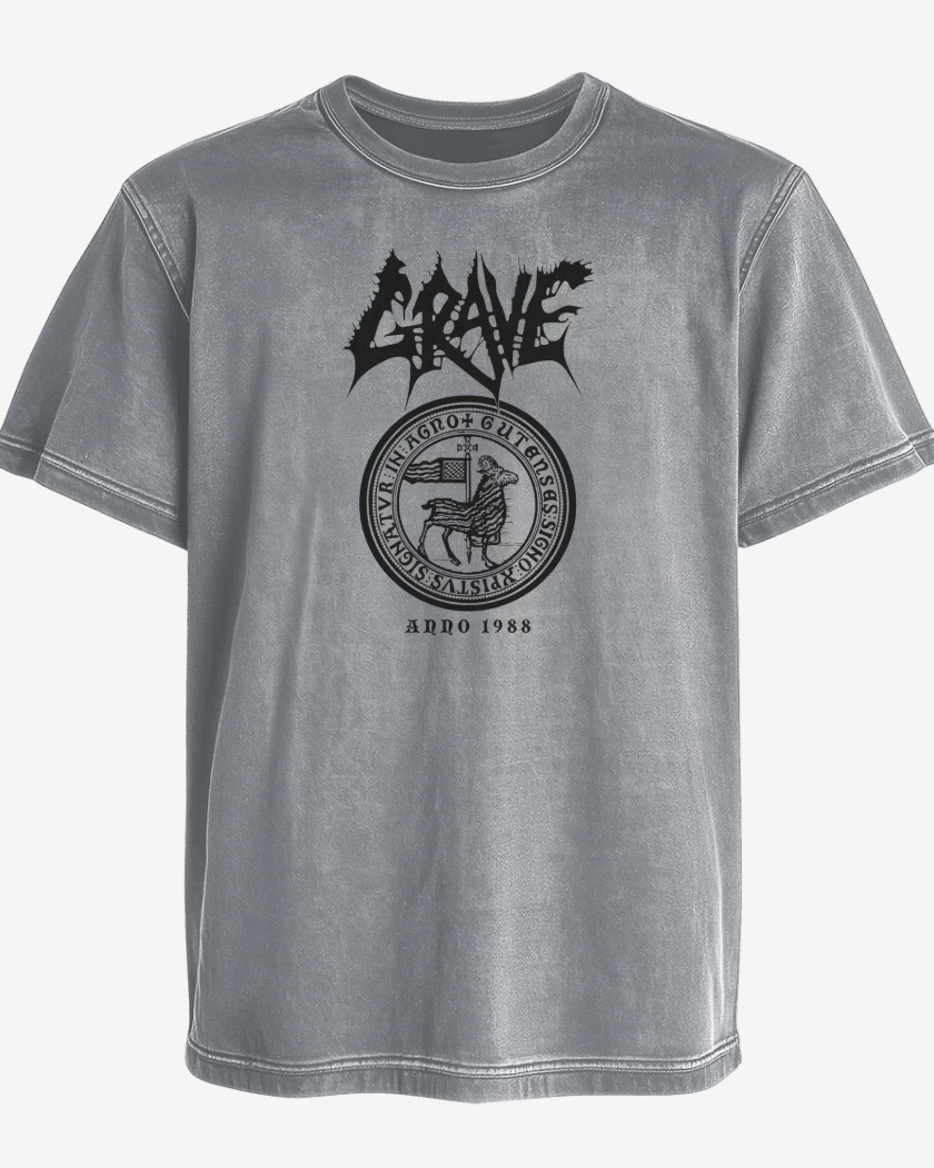 Polera desgastada Gris Melange de Grave Anno 1988 N