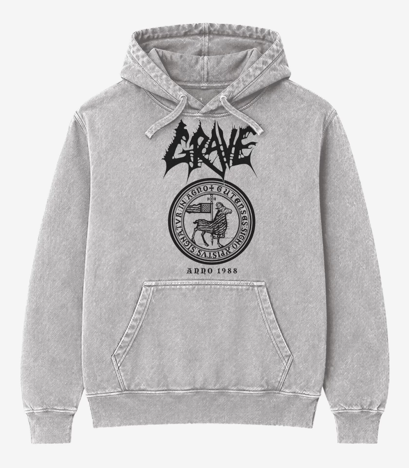 Poleron Canguro Acid Wash Gris Melange de Grave Anno 1988 N