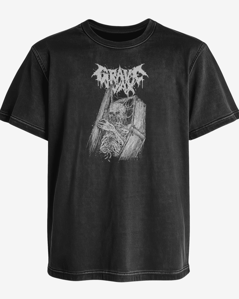 Polera desgastada Negro de GRAVE WAX