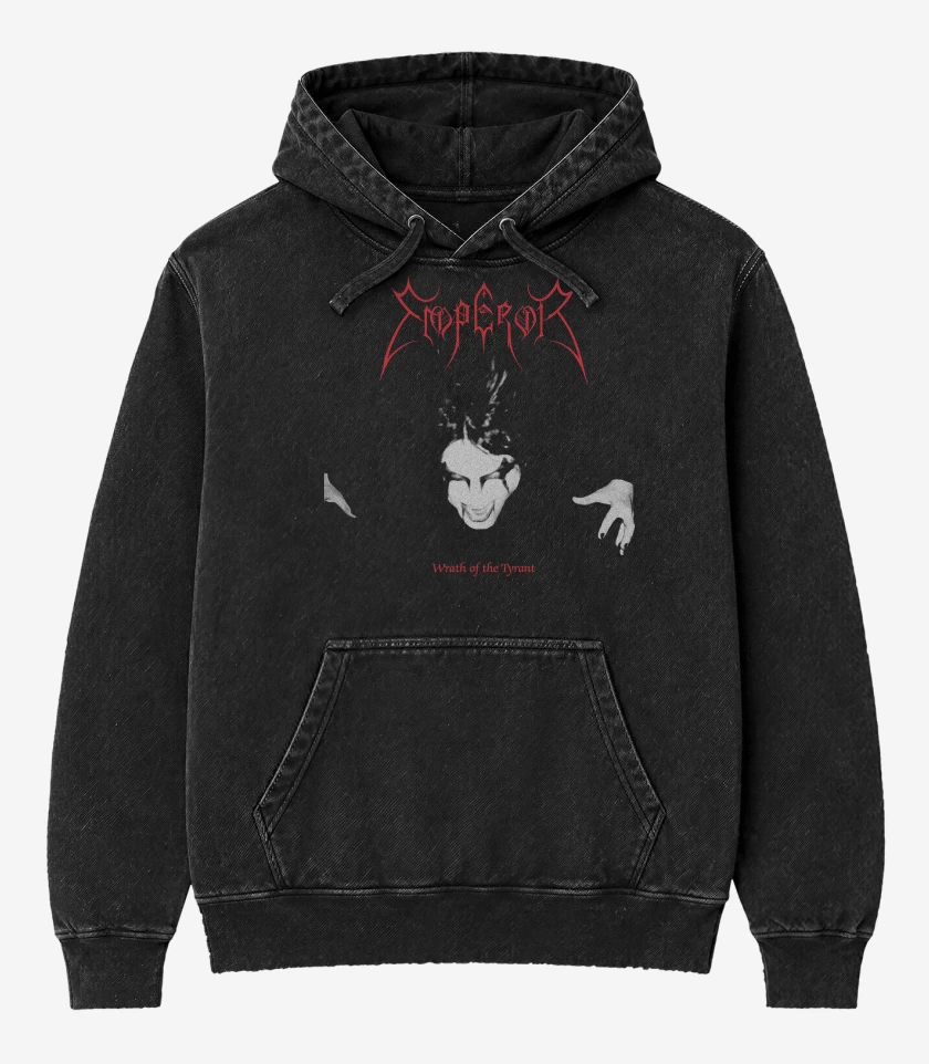 Poleron Canguro Acid Wash Negro de Emperor Wrath of the Tyrant