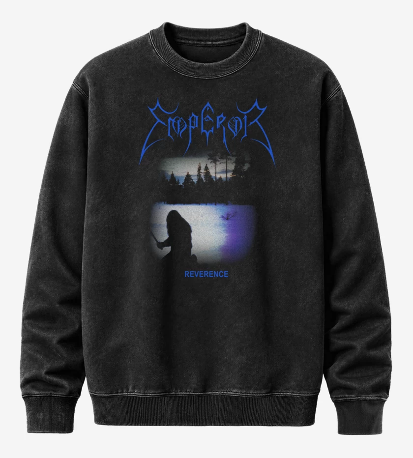 Poleron Polo Acid Wash Negro de Emperor Reverence