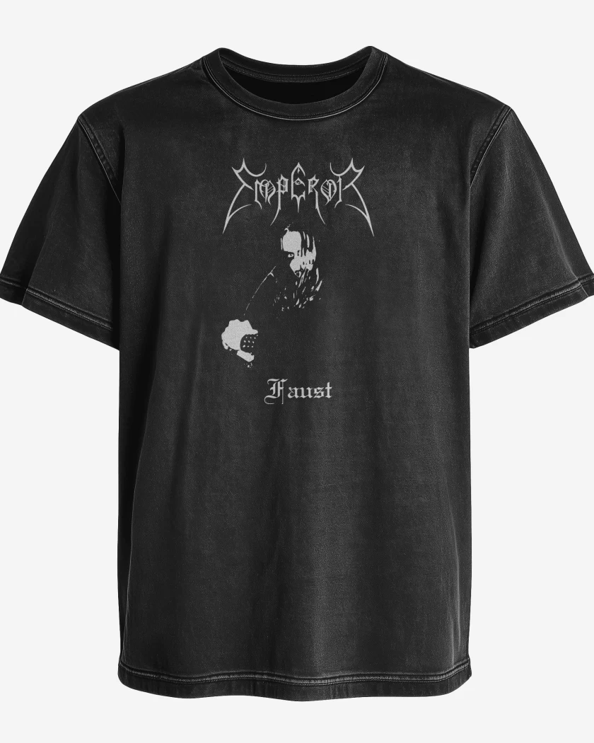 Polera desgastada Negro de Emperor Faust