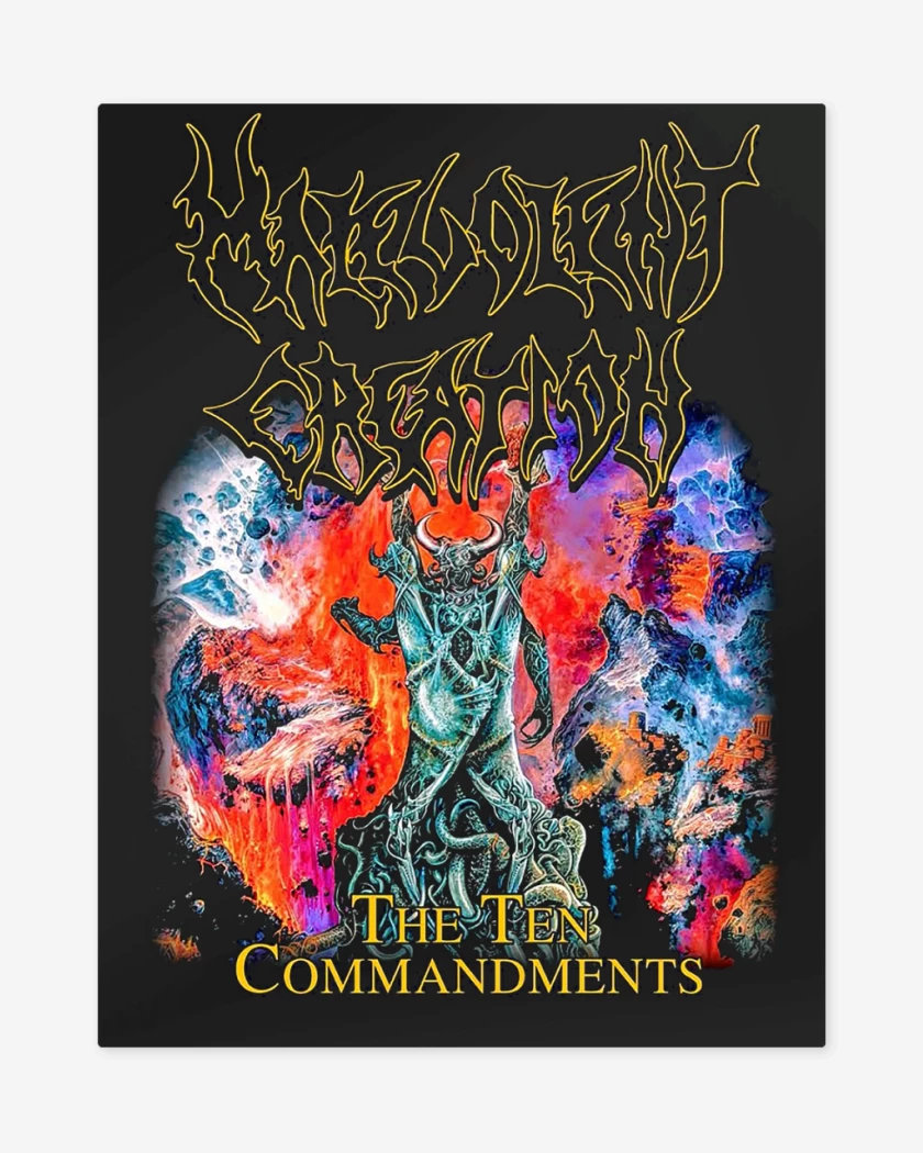 Print metalico Negro de Malevolent Creation Ten Commandments