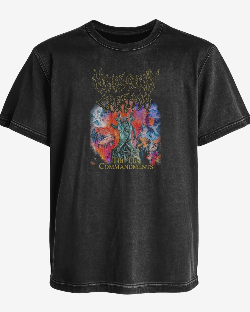 Polera desgastada Negro de Malevolent Creation Ten Commandments