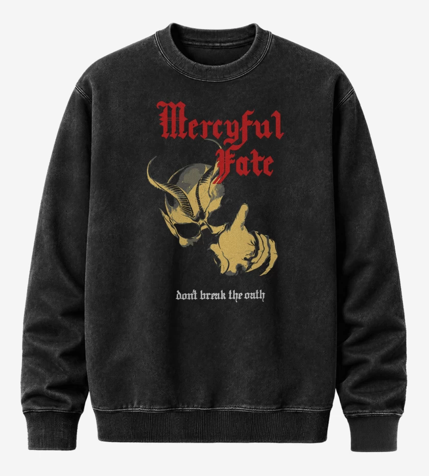 Poleron Polo Acid Wash Negro de Mercyful Fate Dont Break 