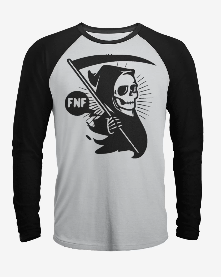 Polera Raglan Blanco / Negro de Muerte