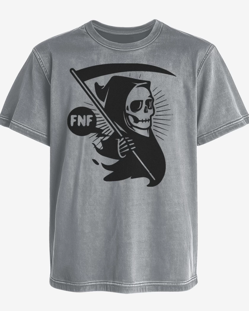 Polera desgastada Gris Melange de Muerte