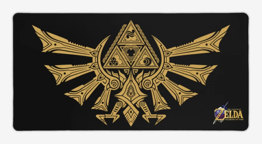 Mouse pad Gamer Negro de Zelda ocarina logos