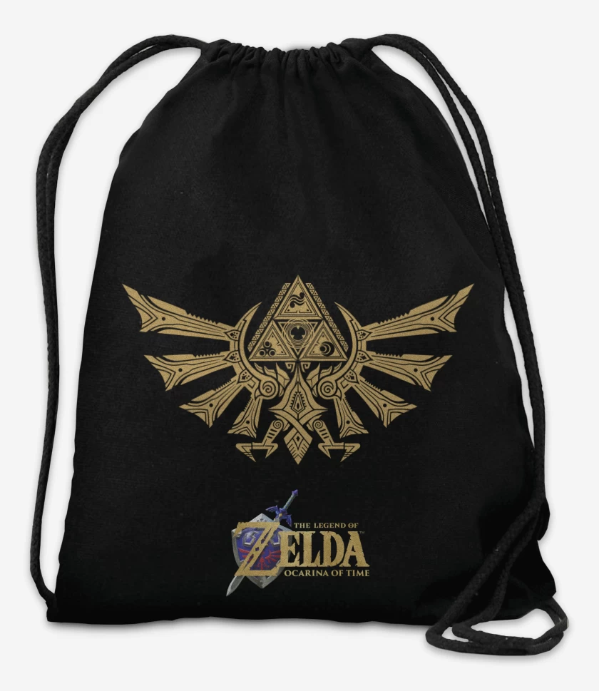 Mochila Negro de Zelda ocarina logos