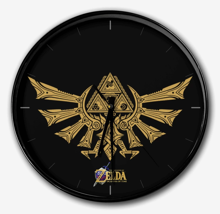Reloj Negro de Zelda ocarina logos
